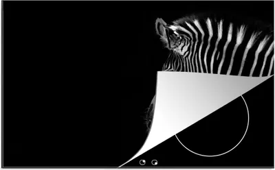Produktbild von KitchenYeah© Herdabdeckplatte Zebra - Wilde Tiere - Schwarz , 80x52cm, Küche Deko, Glaskeramikkochfeld Herdabdeckung, Abdeckplatte fùr Kochfeld