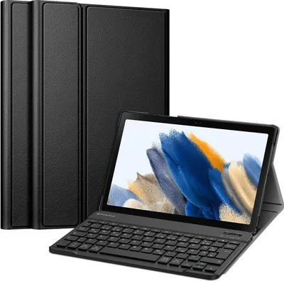 Produktbild von Fintie Tastatur Hülle für Samsung Galaxy Tab A8 10.5 Zoll 2022/2021 SM-X200/X205/X207 - Keyboard Cover mit Magnetisch Abnehmbarer Deutsches Layout Tastatur, Schwarz
