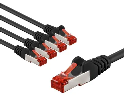 Imagen del producto de Cable de conexión Cat 6, S/FTP (PiMF), 1 metro, color , juego de 5 unidades