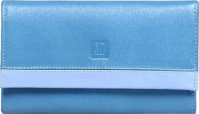 Obrázek produktu pro Modrá kožená peněženka s barevnými detaily