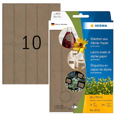 Produktbild von HERMA Vielzweck-Etiketten Silphie 20 x 75 mm naturbraun 240 Etiketten