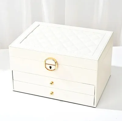Produktbild von Schmuck Aufbewahrungsbox Multi-Layer Organizer für Schmuck Halskette Ohrring Leder Schmuck Lagerung Verpackung Display Boxen