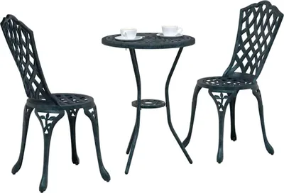 Image de vidaXL Ensemble de jardin Bistro 3 pcs vert aluminium