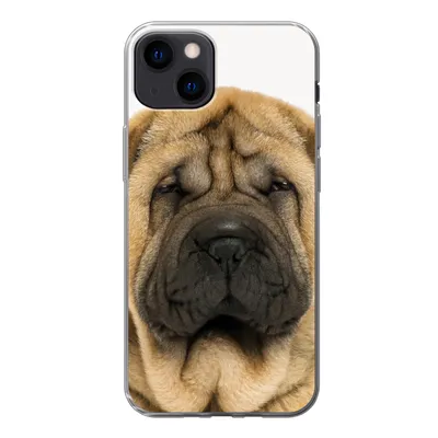 Produktbild von MuchoWow® Handyhülle Schutzhülle Hülle für iPhone 13 Hund - Jungen - Sharpei - Haustiere - Mädchen - Kinder Silikon Softcase Handy Hülle - Karteninhaber