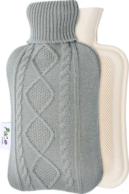 Produktbild von Wärmflasche Bezug Fleece Groß 2L Bettflasche Strickbezug Kinder Erwachsene Weich 2 Liter