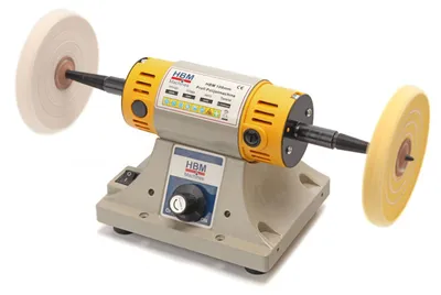 Immagine prodotto di Lucidatrice 200 W, 2 dischi di lucidatura diametro 100 mm, smerigliatrice elettrica da banco doppia struttura e supporto robusti Hbm
