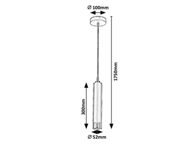 Image de Suspension Rabalux 5076, 1 spot Zircon, GU10, noir-argent, ronde, style minimaliste, ø52 mm