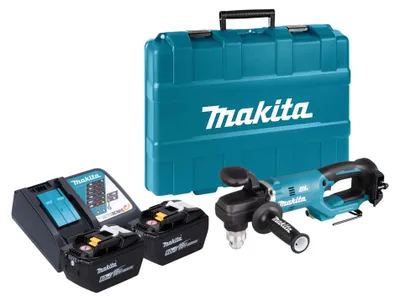 Produktbild von Makita DDA 450 ZK Akku Winkelbohrmaschine 18 V 70 Nm Brushless + 2x Akku 9,0 Ah + Ladegerät + Koffer