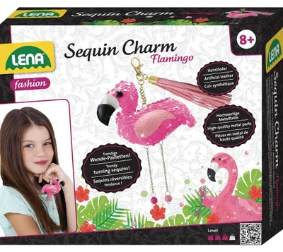 Obrázok produktu pre Lena Sequin Charm Flamingo, Detská remeselná súprava, 8 rok / roky, Viacfarebný