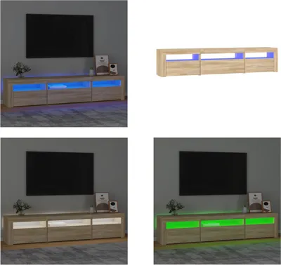 Obrázok produktu pre vidaXL TV skrinka s LED osvetlením dub Sonoma 195x35x40 cm - TV skrinka - TV stolík - mediálna skrinka