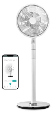 Produktbild von Duux Whisper Flex Ultimate Smart Standventilator Leise - Steuerung per Fernbedienung & Smartphone - Höhenverstellbar 58-103cm - Energieeffizient 3W - Weiß