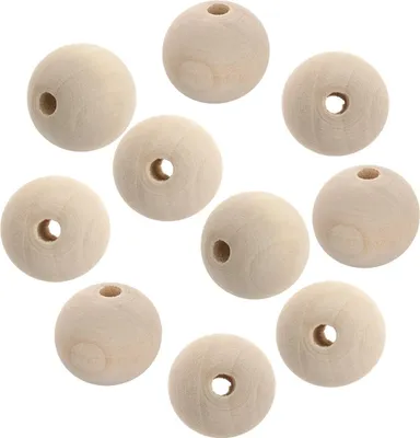 Immagine prodotto di Perline di legno per perline, perline 1,8 cm - 10 pezzi
