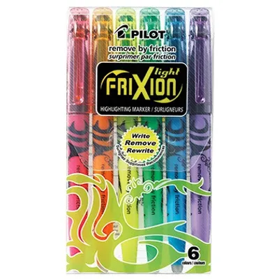 Produktbild von PILOT Textmarker FriXion light Strichstärke: 1-3,8 mm Schreibfarbe: gelb, grün, pink, orange,