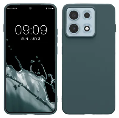 Produktbild von kwmobile Hülle für Motorola Edge 70 Max TPU Case - Handyhülle unterstützt kabelloses Laden, flexible Schutzhülle, gummiertes Cover in Dunkler Schiefer