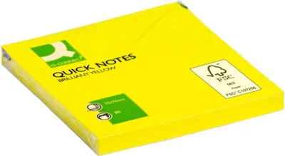 Zdjęcie produktu dla 6x Q-Connect® KF10514 Haftnotizen Brilliant - 76 x 76 mm, gelb