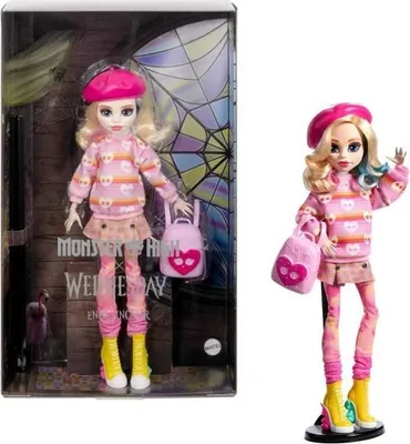 Produktbild von Monster High Enid Sinclair Puppe, Rosa Outfit mit Zubehör, HXJ05, Ab 6 Jahren
