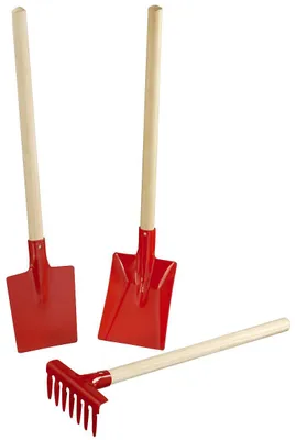 Produktbild von Albert Turk - Kleinkinder Geräte-Set rot, 3er Schaufel, Spaten, Rechen 30 cm