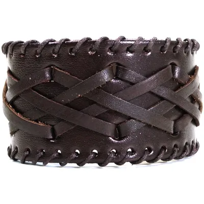 Produktbild von CJBB1942 Herren Armband Leder braun 21,5 cm