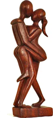 Zdjęcie produktu dla Drewniana figura rzeźba abstrakcyjna drewniana figura Afryka Azja ręcznie wykonany akt deco, 40 cm