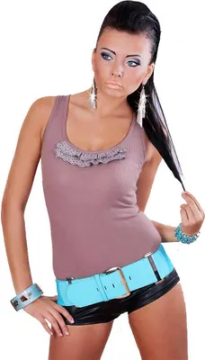 Immagine prodotto di Canottiera da donna camicetta top; Cappucino-S/M