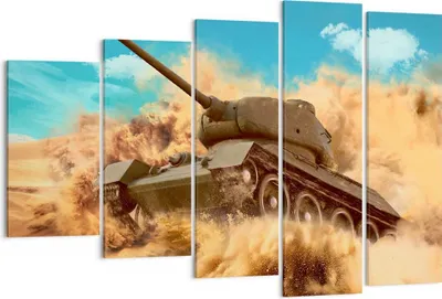 Produktbild von Bild auf Leinwand - Leinwandbild - Panzer Poligon Feld - 150x100cm - Wand Bild - Wanddeko - Leinwanddruck - Bilder - Kunstdruck - Wanddekoration - Leinwand bilder - Wandkunst - EG150x100-3814