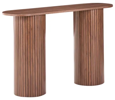 Obrázok produktu pre BELIANI: Konzolový stôl, tmavohnedý, MDF, s vyrezávanými nohami, 120 cm, moderný dizajn