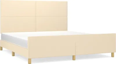 Obrázek produktu pro Rám postele bez matrace krémový 180 x 200 cm textil