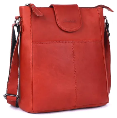 Produktbild von Benthill Umhängetasche Damen Echt Leder | Schultertasche aus echtem Rindsleder | Beutel Bag Frauen Vintage | Shopper