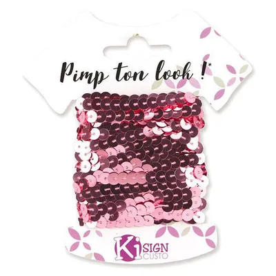 Image de Ruban à paillettes 6 m - Rose indien