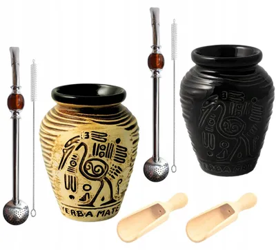 Immagine prodotto di Set per Yerba Mate Matero AZTEK + bombilla per due persone
