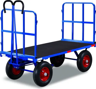 Produktbild von Variofit Handpritschenwagen mit 2 Rohrgitterwänden, Typ:Luftbereifung, Ladefläche:1140x800 mm