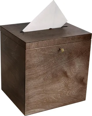 Produktbild von Creative Deco Braune Holzkiste mit Deckel Kartenbox Hochzeit | 29 x 25 x 30 cm | Geldgeschenke Holzbox mit Schlitz, Schloss, Schlüssel
