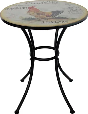 Produktbild von Gartentisch Celia Hahn Rund Metall Vintage Stil Ø 57 x H 68 cm
