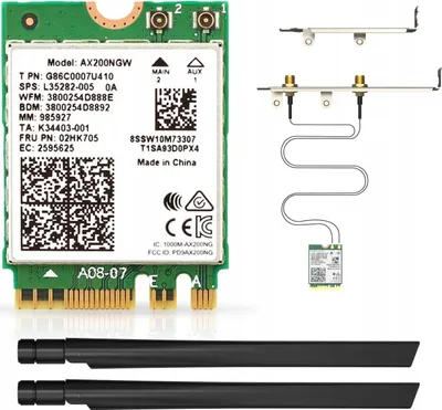 Image de Carte réseau interne Intel WiFi 6 AX200 Pro pour ordinateur + deux antennes