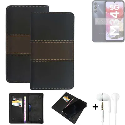 Produktbild von K-S-Trade Handyhülle + Kopfhörer kompatibel mit Samsung Galaxy M34 5G Schutzhülle Walletcase Bookstyle Tasche Schutz Case Hülle Wallet Cover