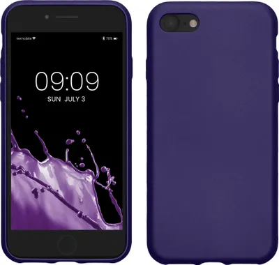 Produktbild von kwmobile Case kompatibel mit Apple iPhone SE (2022) / iPhone SE (2020) / iPhone 8 / iPhone 7 Hülle - Schutzhülle aus Silikon metallisch schimmernd -