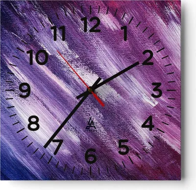 Produktbild von Wanduhr - Quadrat - Glasuhr - Abstraktion modern - 40x40cm - Schleichendes Uhrwerk - Lautlos - zum Aufhängen bereit - Dekoration Modern - Wanddekoration aus Glas - C4AC40x40-3725