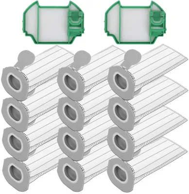 12 Staubsaugerbeutel + 2 Filter für Vorwerk Kobold VK7