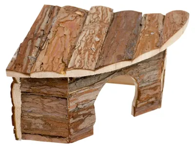 Productafbeelding van Duvo+ Hoeklodge van schors | hoekhuisje voor knaagdieren en reptielen | 22x22x13 cm of 30x30x16 cm 22x22x13CM