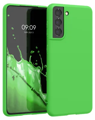 Produktbild von kwmobile Handyhülle für Samsung Galaxy S21 Hülle - TPU Case - Kabelloses Laden - Schutzhülle Cover in Limettengrün