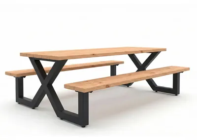 Produktbild von EXIT Picknicktisch X-235, 8 Personen, 235cm, Holz Gartentafel, Picknicktisch für Outdoor, Wetterfest