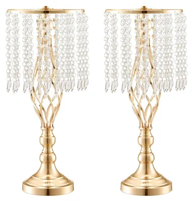 12er-Set Blumenständer 49 cm, Gold, Metall, Hochzeitstisch-Deko