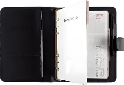 Produktbild von Bind Systemplaner A5 Kunstleder sw ohne Kalender, mit Druckknopf