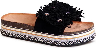 Produktbild von topschuhe24 2470 Damen Plateau Pantoletten Sandalen, Farbe:Schwarz, Größe:36 EU