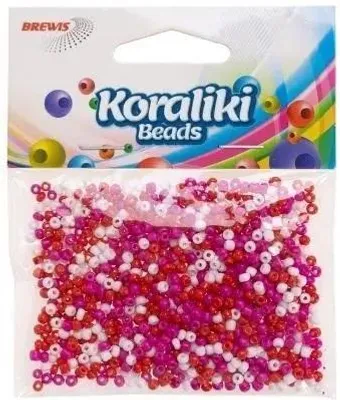 Produktbild von Acrylperlen zum Auffädeln, weiß und rot, 35 m – Brewis