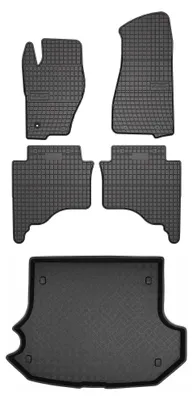 Productafbeelding van Rubberen automatten + kofferbakmat voor Jeep Grand Cherokee ZJ 1998-2005 – 5-delig, zwart, op maat – Wielganizator SolidPRO