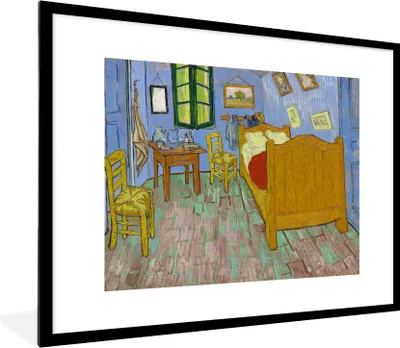 Produktbild von MuchoWow® MuchoWow® Gerahmtes Poster Schlafzimmer in Arles - Vincent van Gogh 80x60 cm - Poster mit zchwarzem Bilderrahmen - Schlafzimmer-Dekorationen - Fotoposter