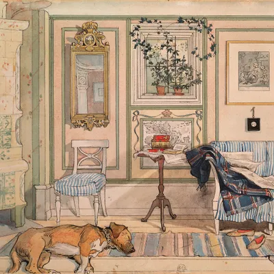 Produktbild von Carl Larsson Kunstdruck Bild - Mein Wohlfühl-Zimmer, 1894 (100 x 100 cm)