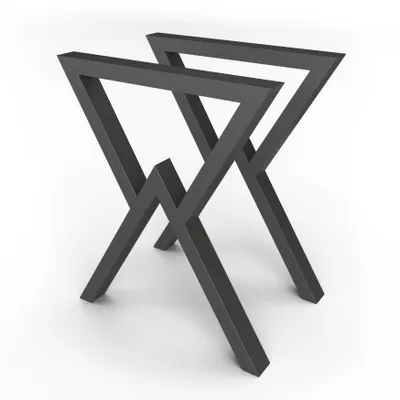 Produktbild von 1xPaar sossai Tischkufen in Schwarz 60x72cm Tischgestell Tischbeine Tischuntergestell TKG3 Rahmen