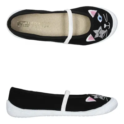 Produktbild von 3F Mädchen Hausschuhe Ballerinas 4R1/54, Katze Super Flexible Schwarz 33